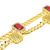 CADENA HIP HOP PIEDRA ROJA