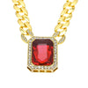 CADENA HIP HOP PIEDRA ROJA